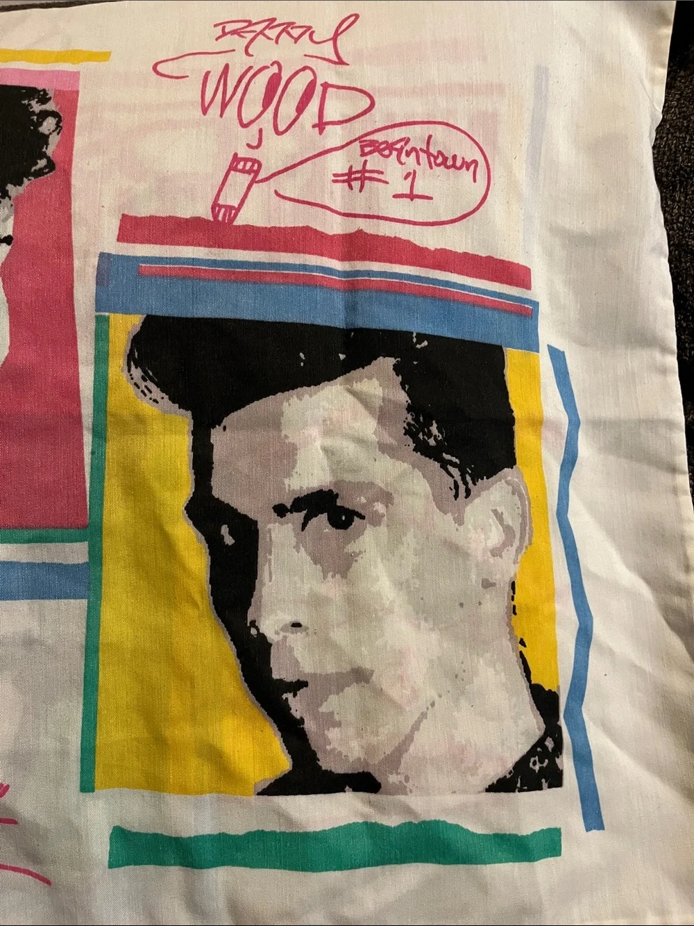 New Kids on the Block Vintage Pillow Case 1990’s- Pink, Teal, Yellow, Black